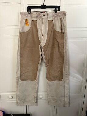 Diesel Men's Two-Tone Cargo Pants in Beige and Brown